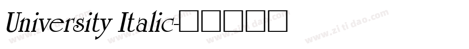 University Italic字体转换